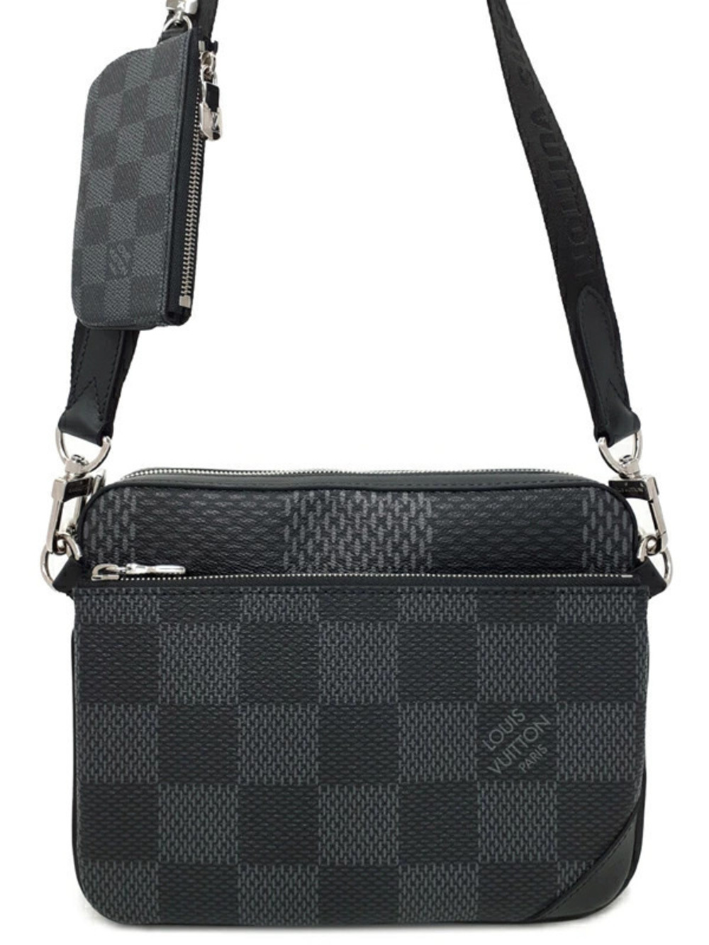Louis Vuitton Damier Graphite Black Trio Messenger Shoulder Bag